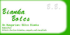bianka bolcs business card