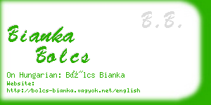 bianka bolcs business card